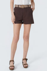 Short Casual Mujer Café Oscuro
