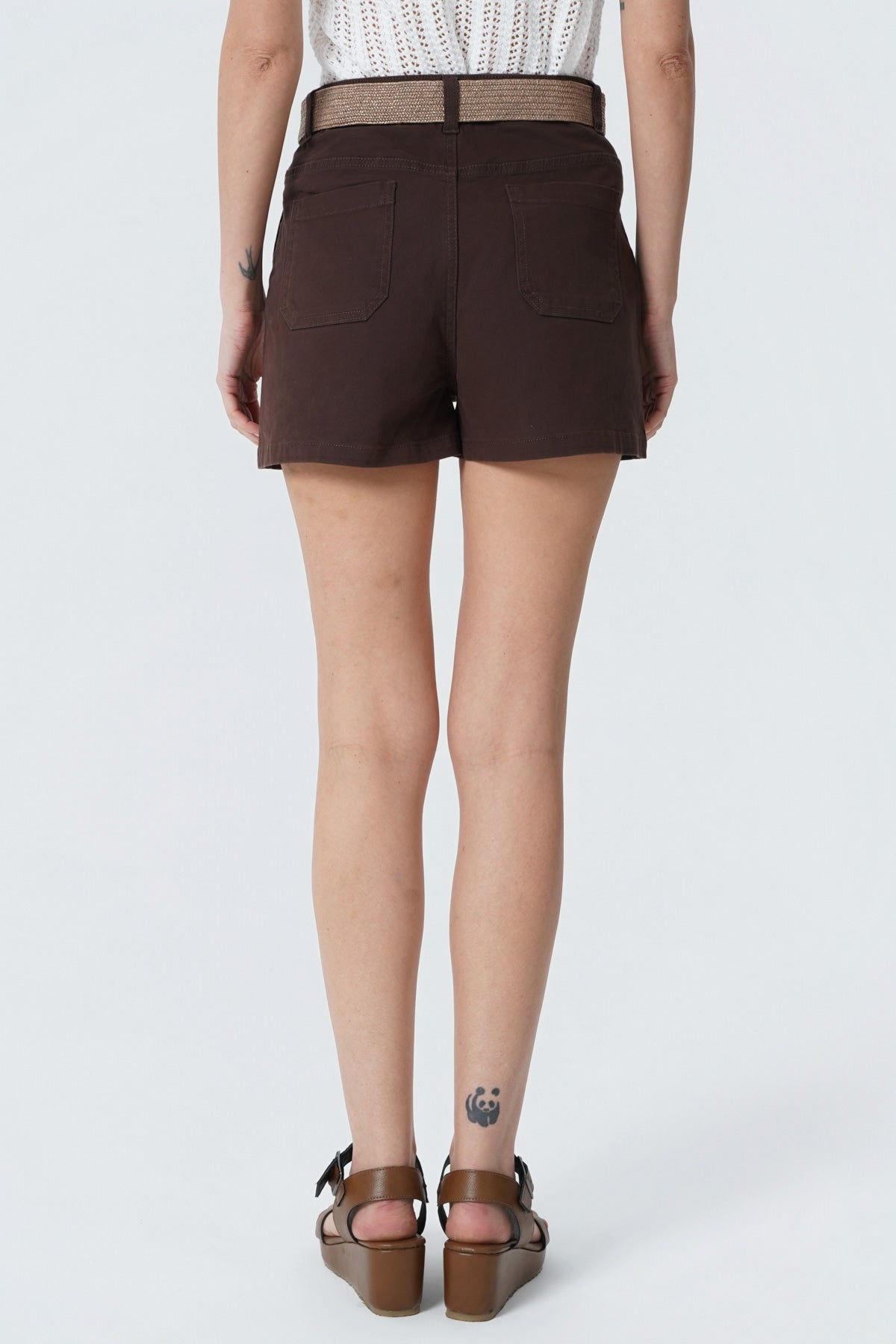 Short Casual Mujer Café Oscuro
