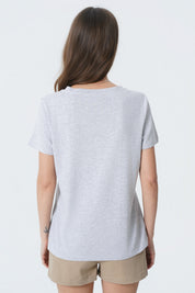 Polera Regular Mujer Gris Melange