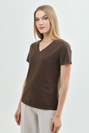 Polera Regular Mujer Café Oscuro