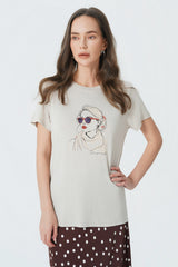 Polera Slim Mujer Arena
