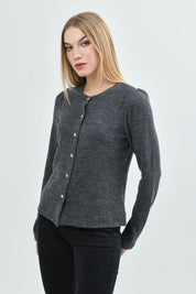 Sweater Mujer Regular Gris Melange
