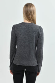 Sweater Mujer Regular Gris Melange