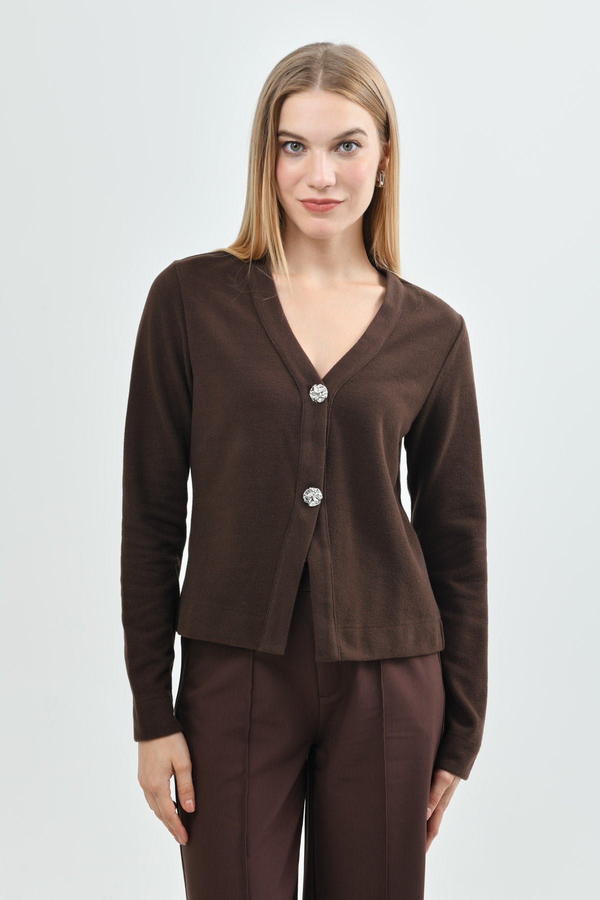 Sweater Regular Mujer Café Oscuro