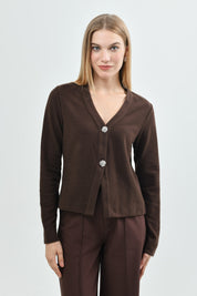 Sweater Regular Mujer Café Oscuro