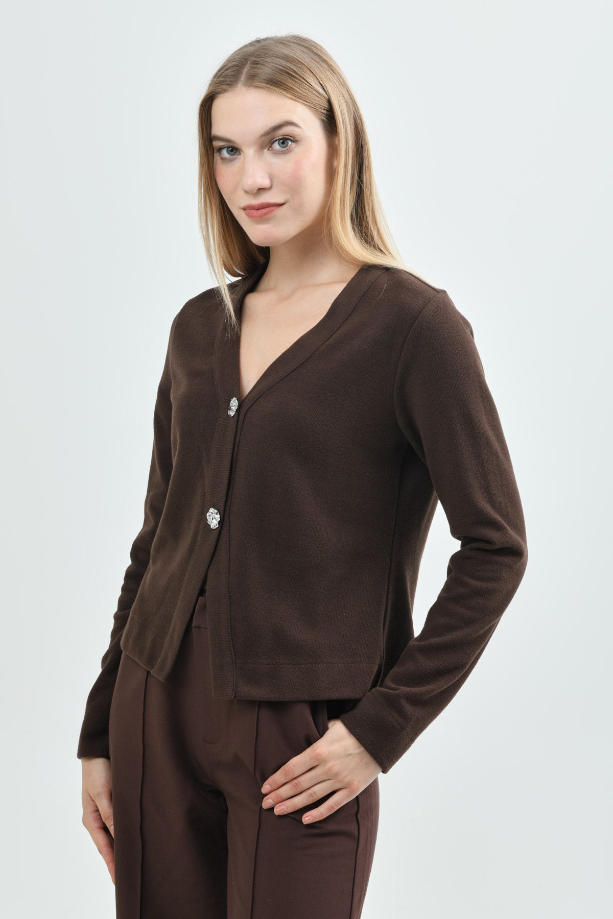 Sweater Regular Mujer Café Oscuro
