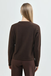 Sweater Regular Mujer Café Oscuro