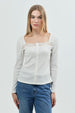 Polera Mujer Slim Fit Crema