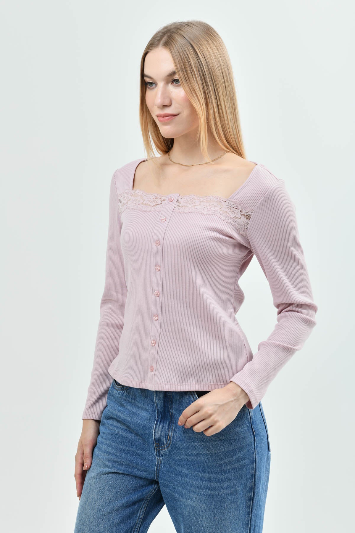 Polera Mujer Slim Fit Rosado