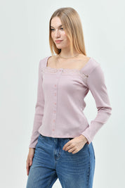 Polera Mujer Slim Fit Rosado