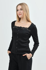 Polera Mujer Slim Fit Negro