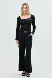 Polera Mujer Slim Fit Negro
