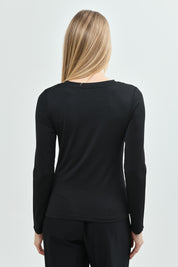 Polera Slim Fit Mujer Negro