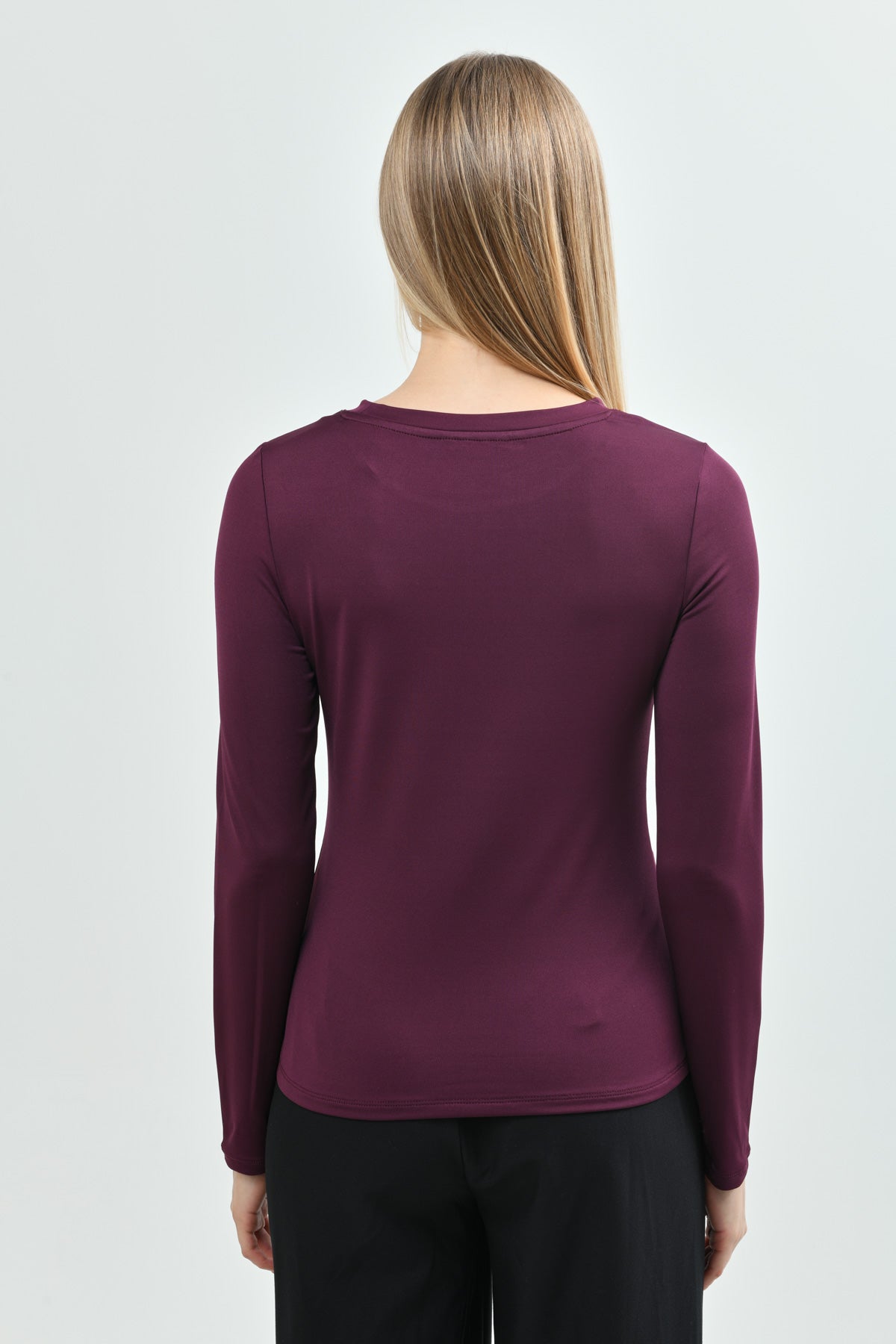 Polera Slim Fit Mujer Vino