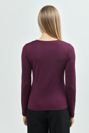 Polera Slim Fit Mujer Vino