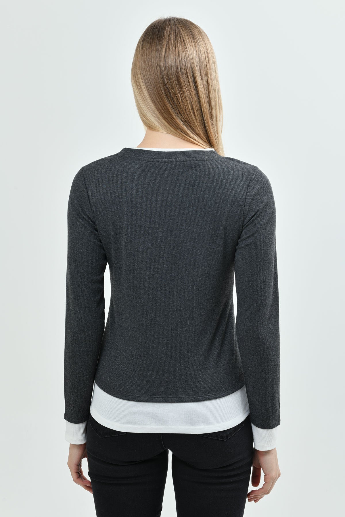 Polera Mujer Regular Gris Melange