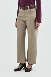 Pantalón Mujer Recto Beige