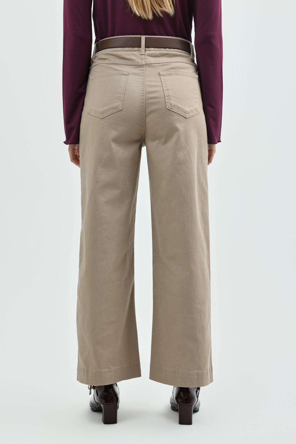 Pantalón Mujer Recto Beige