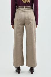 Pantalón Mujer Recto Beige