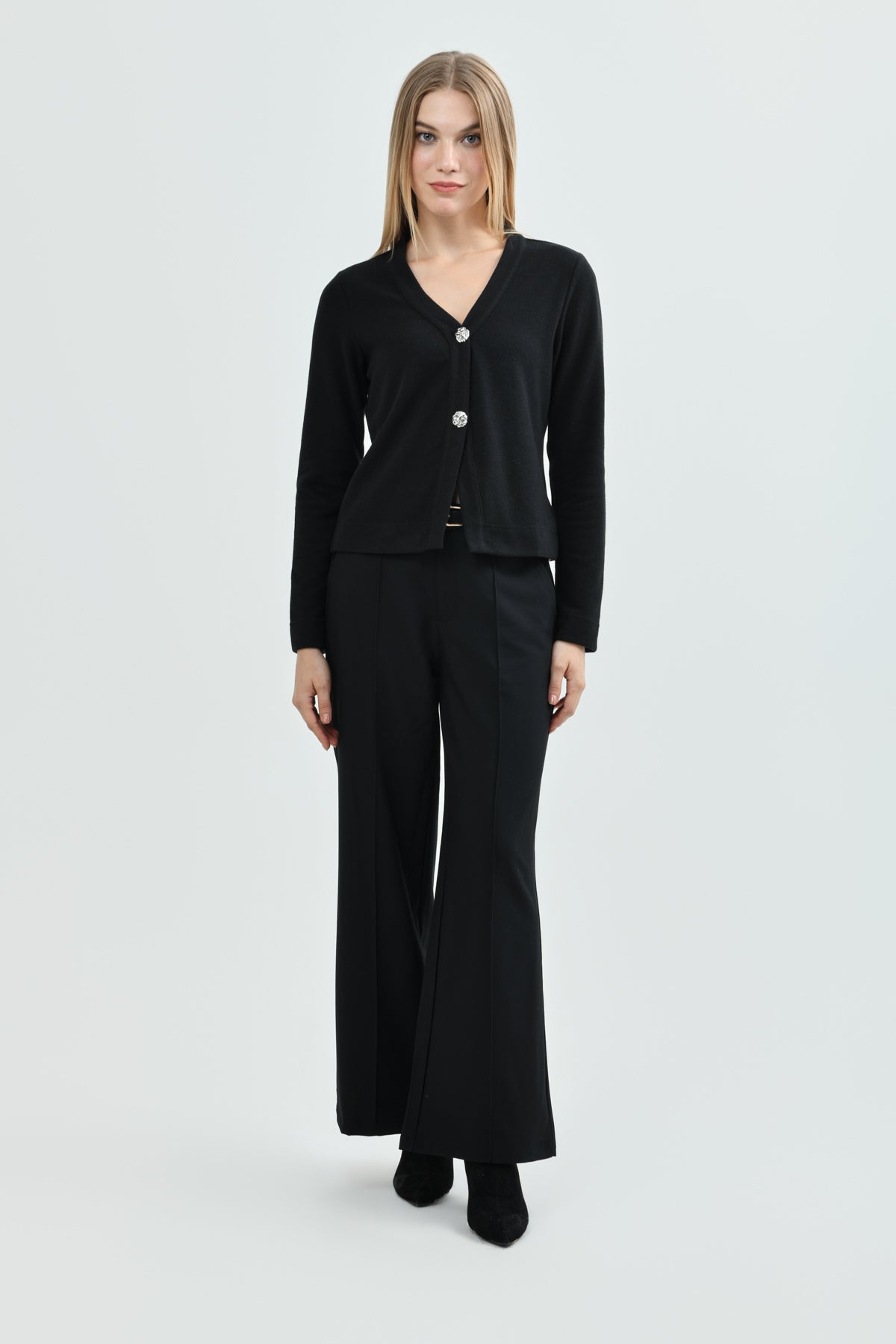 Pantalón Mujer Wide Leg Negro