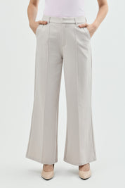 Pantalón Mujer Wide Leg Beige