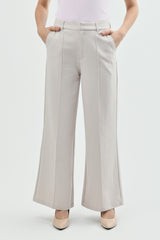 Pantalón Mujer Wide Leg Beige