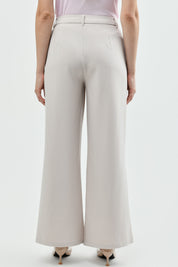Pantalón Mujer Wide Leg Beige