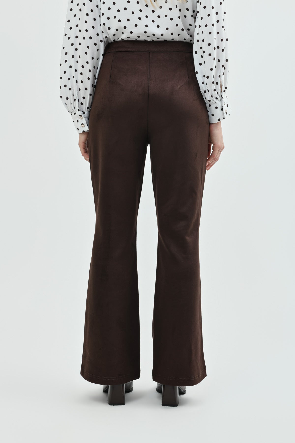 Pantalón Mujer Leve Flare Café Oscuro