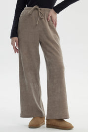 Pantalón Mujer Wide Leg Gris Taupe