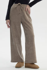 Pantalón Mujer Wide Leg Gris Taupe