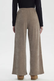 Pantalón Mujer Wide Leg Gris Taupe