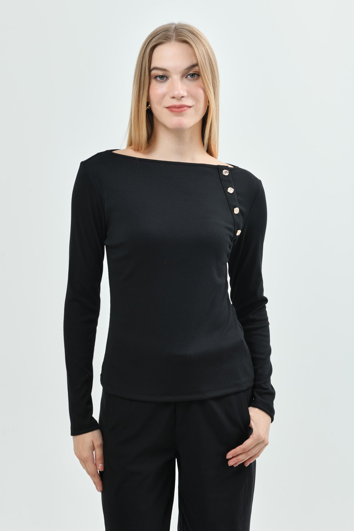 Polera Slim Mujer Negro