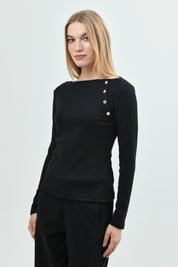 Polera Slim Mujer Negro
