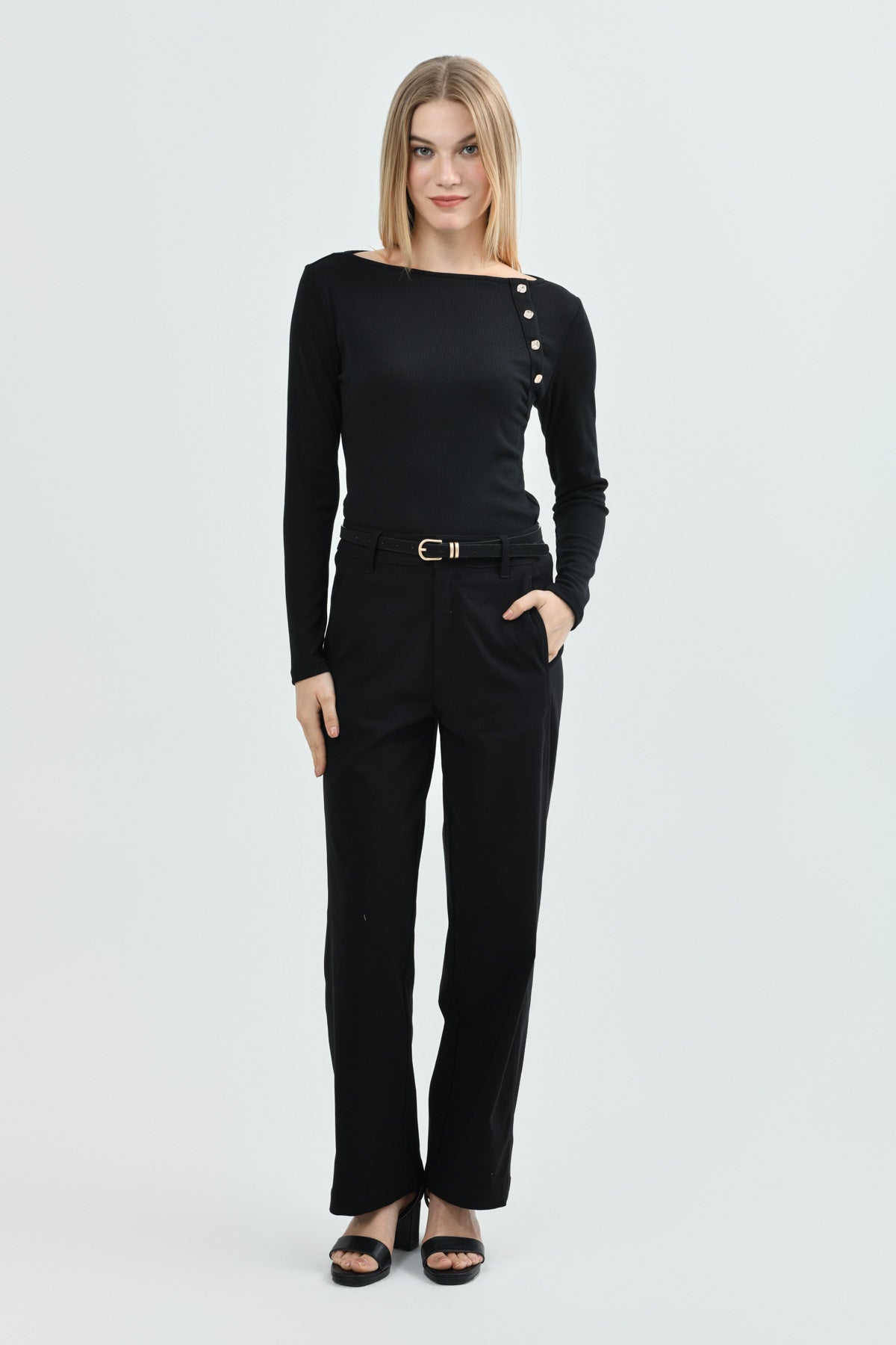 Polera Slim Mujer Negro