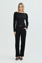Polera Slim Mujer Negro