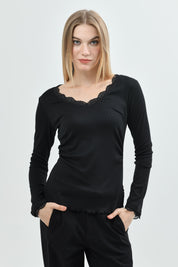 Polera Mujer Ajustado Negro