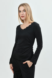 Polera Mujer Ajustado Negro