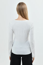 Polera Mujer Ajustado Crudo