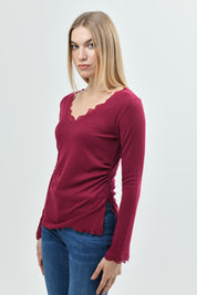 Polera Mujer Ajustado Fucsia
