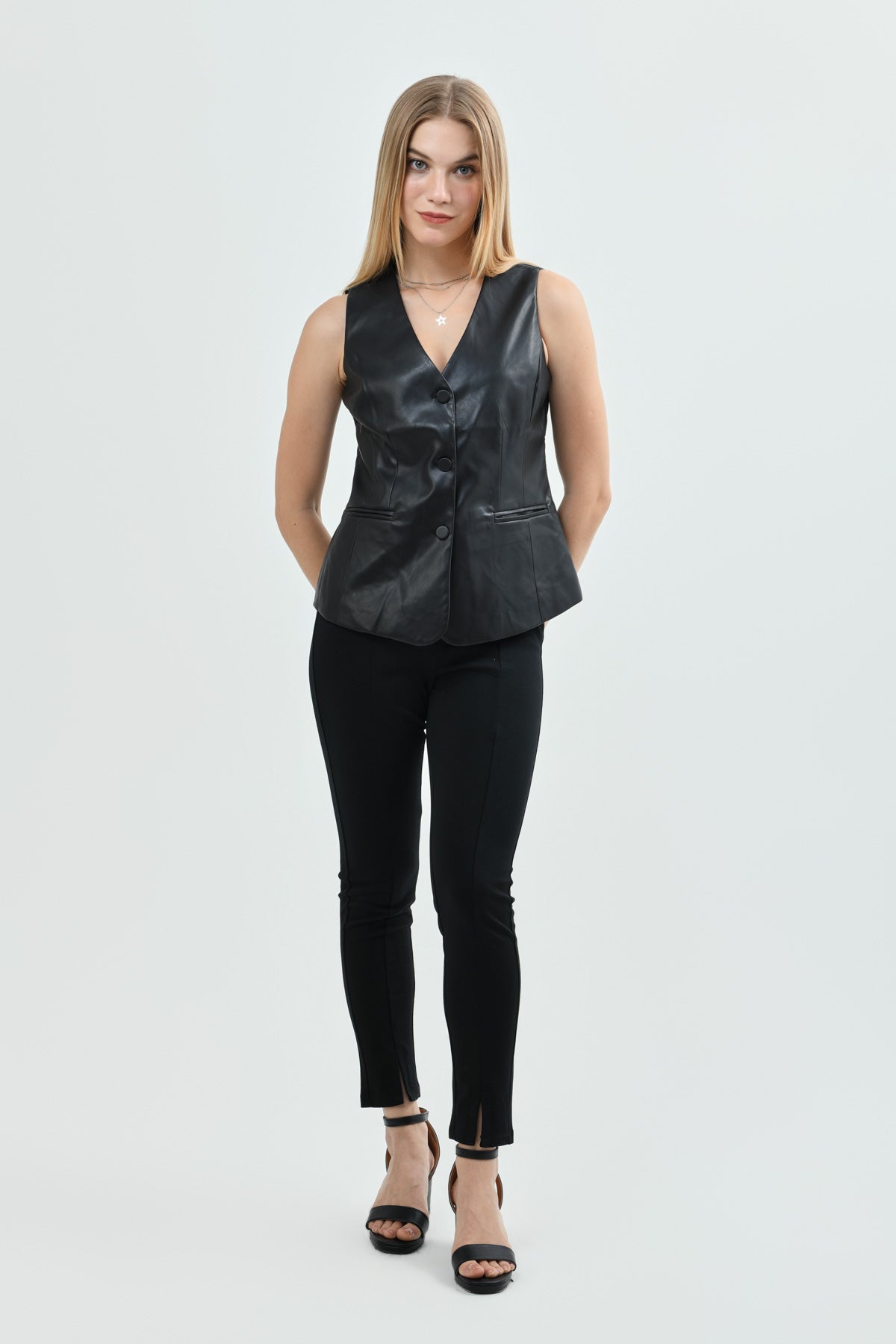 Blazer Mujer Slim Negro