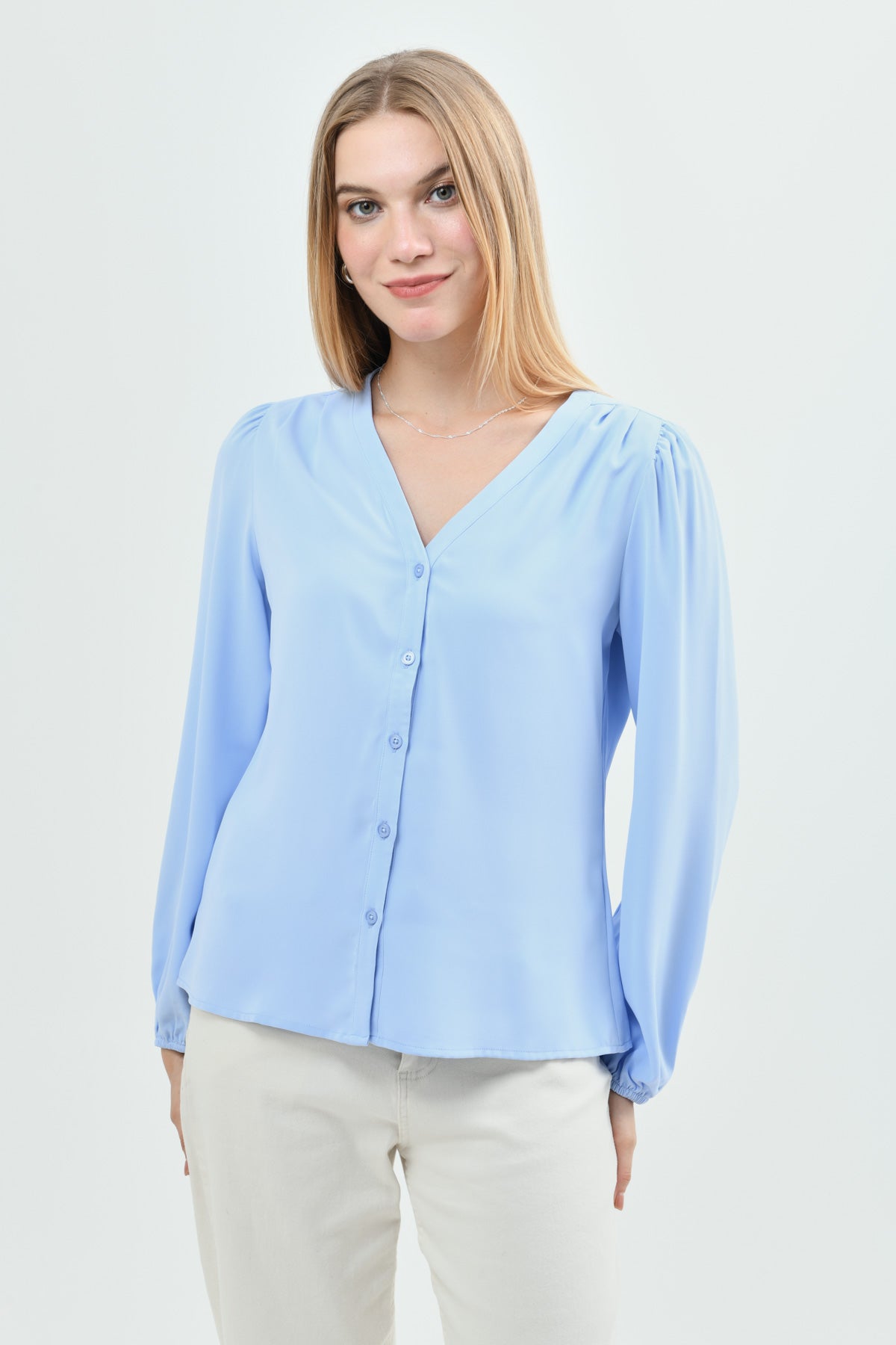 Blusa Mujer Regular Celeste Claro