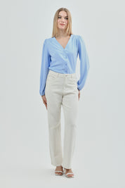 Blusa Mujer Regular Celeste Claro