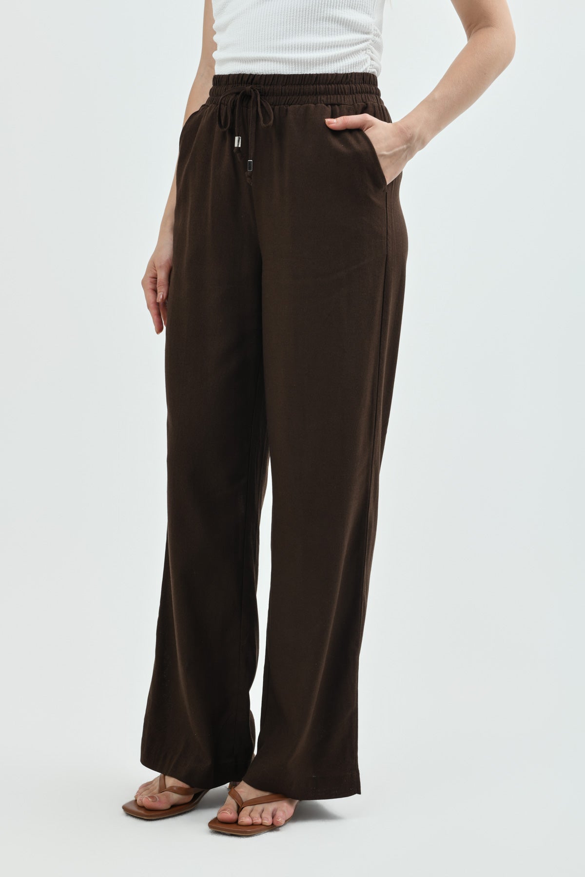 Pantalón Calce Recto Mujer Chocolate
