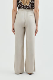 Pantalón Calce Recto Mujer Beige