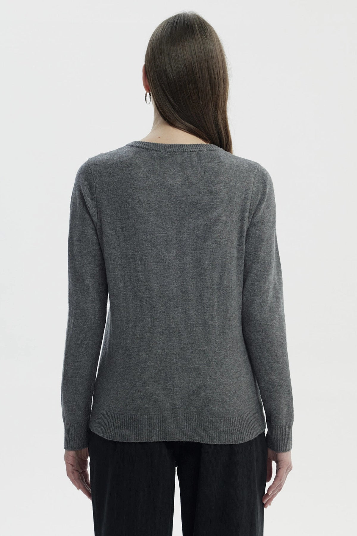 Sweater Mujer Regular Gris Melange