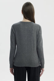 Sweater Mujer Regular Gris Melange