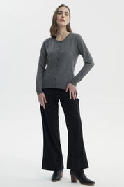 Sweater Mujer Regular Gris Melange