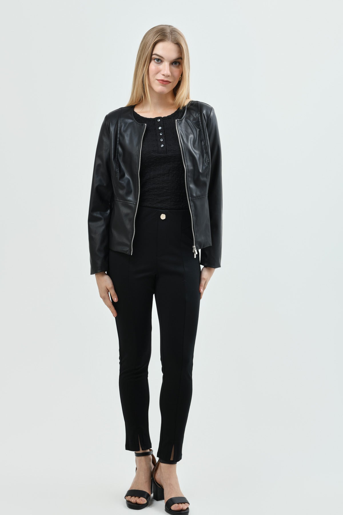 Chaqueta Regular Mujer Negro