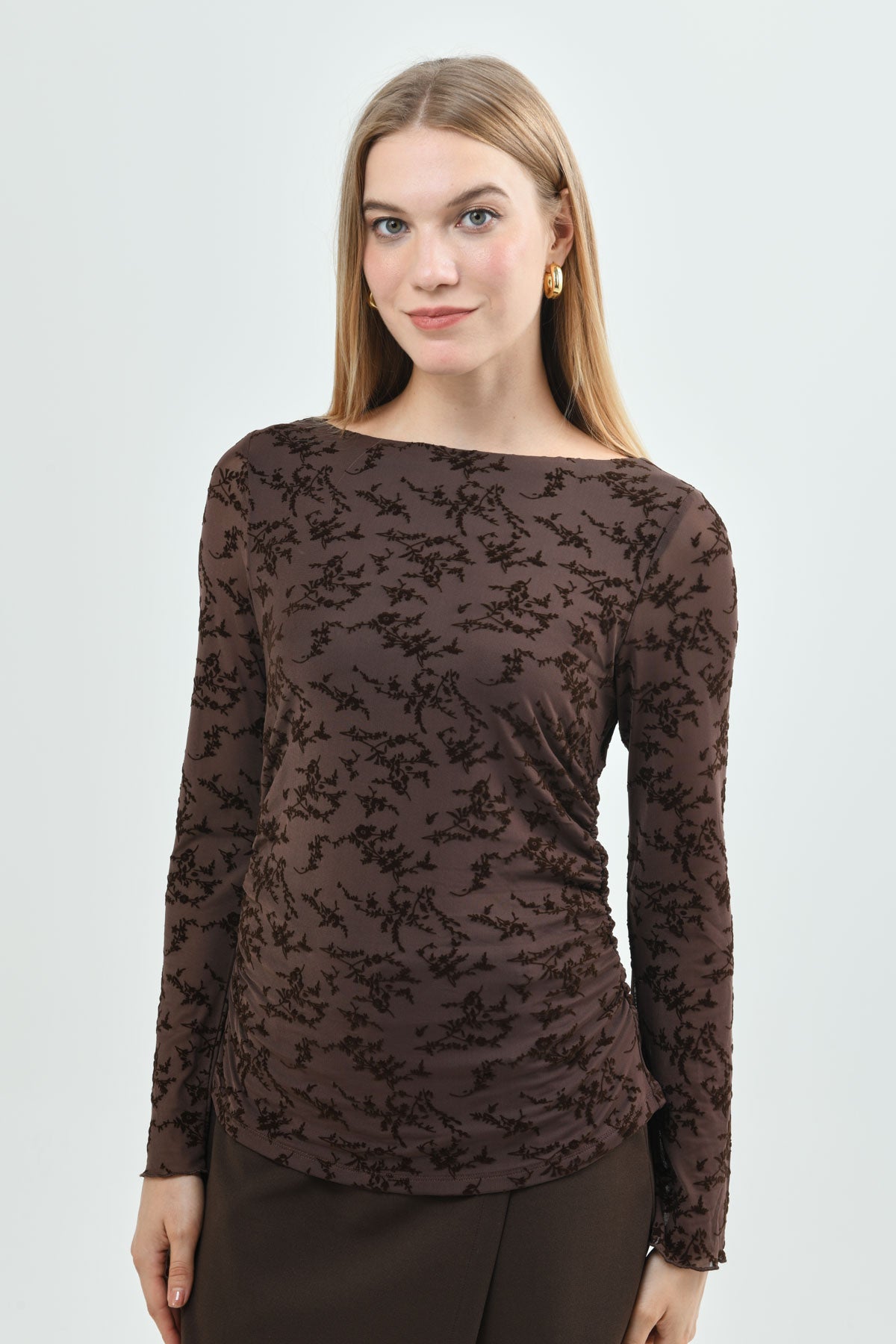 Polera Slim Mujer Café Oscuro