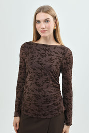 Polera Slim Mujer Café Oscuro